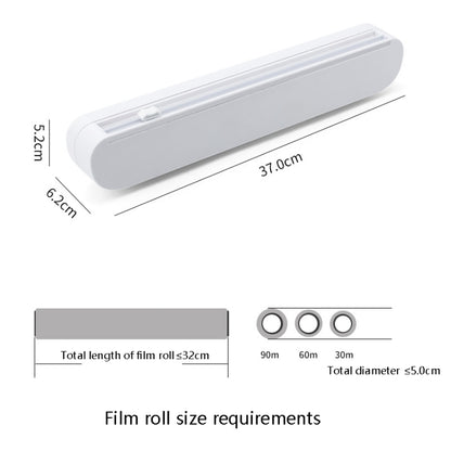 Frischhaltefolienschneider mit Saugnapf, für den Haushalt, verstellbare Aufbewahrungs-Schneidebox aus Plastikfolie, Frischhaltefolienschneider mit Saugnapf