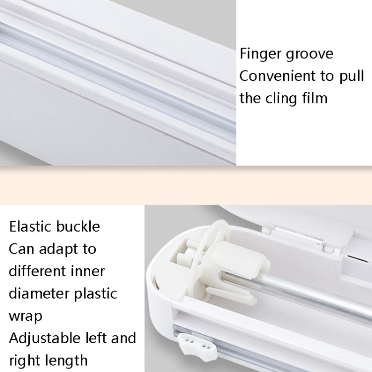 Frischhaltefolienschneider mit Saugnapf, für den Haushalt, verstellbare Aufbewahrungs-Schneidebox aus Plastikfolie, Frischhaltefolienschneider mit Saugnapf