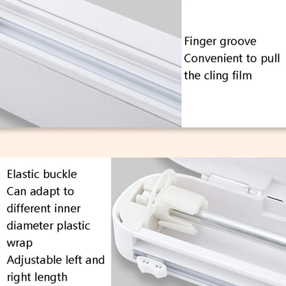 Frischhaltefolienschneider mit Saugnapf, für den Haushalt, verstellbare Aufbewahrungs-Schneidebox aus Plastikfolie, Frischhaltefolienschneider mit Saugnapf