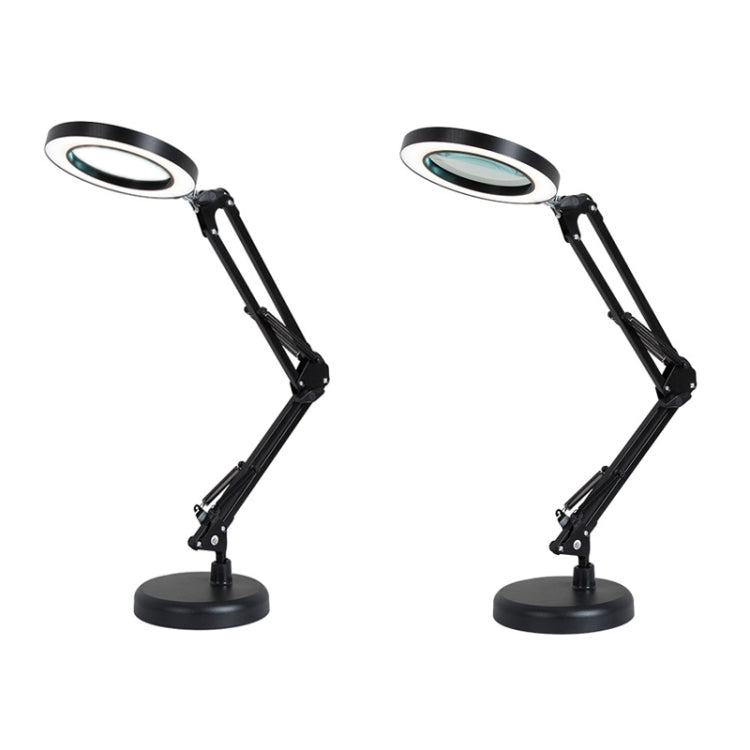 8-fache Lupenlampe, Beauty Nail Tattoo Repair Büro-Leselampe, ohne Lupe (schwarz), mit Lupe (schwarz)