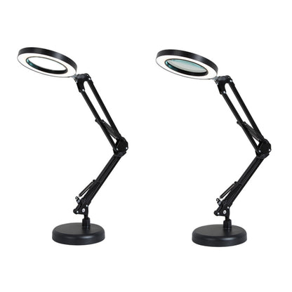 8-fache Lupenlampe, Beauty Nail Tattoo Repair Büro-Leselampe, ohne Lupe (schwarz), mit Lupe (schwarz)