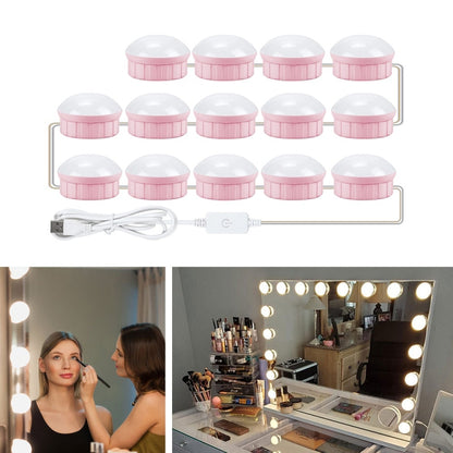 Spiegelfrontlicht Dimmbarer Schminkspiegel USB-Touch-Control-Licht, 2 LEDs, 6 LEDs, 10 LEDs, 14 LEDs
