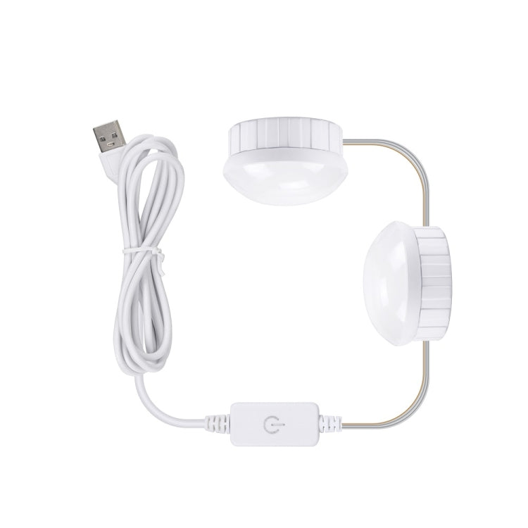 Kosmetikraum-Badezimmerspiegel-Frontlicht USB-Dreifarben-Dimmlicht, 2 LEDs, 6 LEDs, 10 LEDs, 14 LEDs