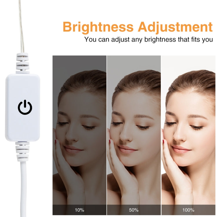 Kosmetikraum-Badezimmerspiegel-Frontlicht USB-Dreifarben-Dimmlicht, 2 LEDs, 6 LEDs, 10 LEDs, 14 LEDs