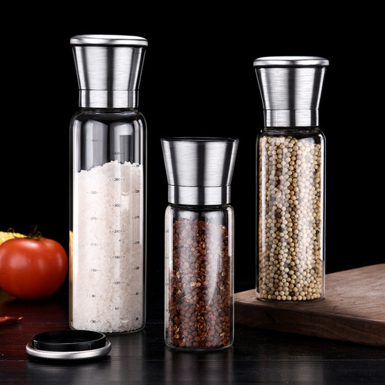 304 Edelstahl Meersalz Pfeffermühle Home Pfeffer Kaffee Manuelle Mahlflasche, 450ml