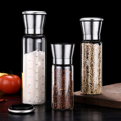 304 Edelstahl Meersalz Pfeffermühle Home Pfeffer Kaffee Manuelle Mahlflasche, 450ml