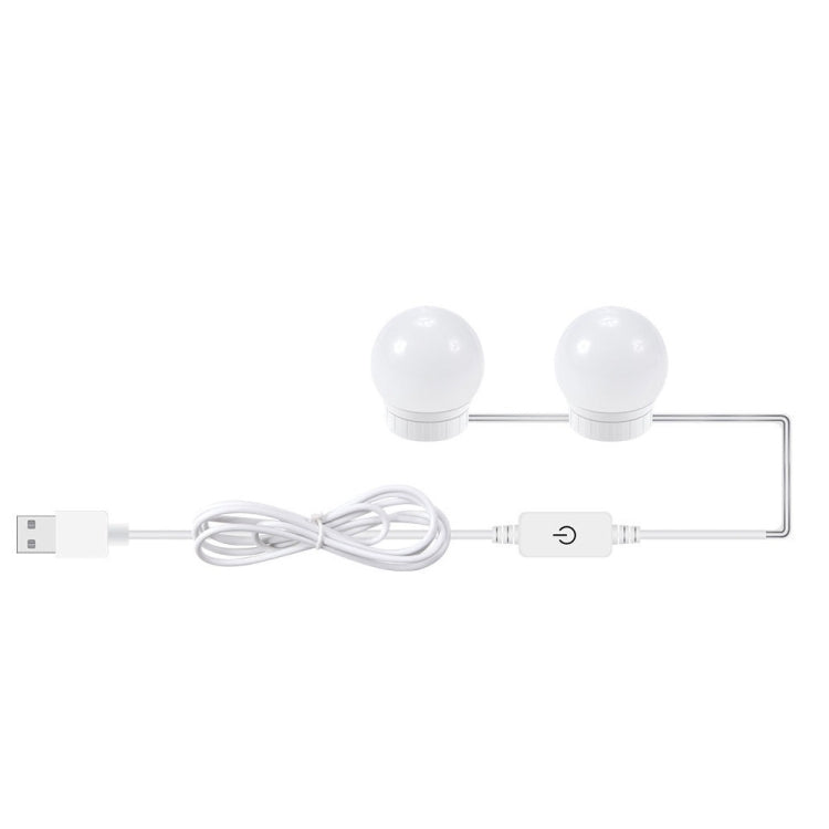 3 Farbtemperatur-Spiegel-Frontlampe USB Einfache Badezimmer-Make-up-Glühbirnen, 2 LEDs, 6 LEDs, 10 LEDs, 14 LEDs