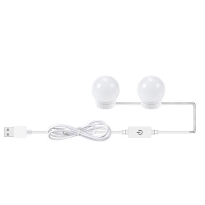 3 Farbtemperatur-Spiegel-Frontlampe USB Einfache Badezimmer-Make-up-Glühbirnen, 2 LEDs, 6 LEDs, 10 LEDs, 14 LEDs