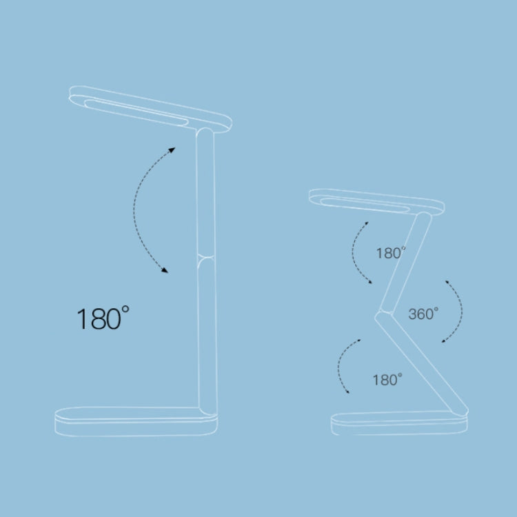 YAGE T125 LED Desk Lamp USB Foldable Reading Eye Light, Porcelain White, Blue White, Pink White