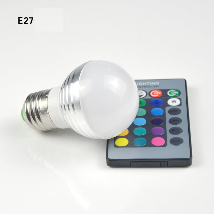 3W RGB LED Bulb 16 Color Magic Night Lamp Dimmable Stage Light with 24-keys Remote Control, E27 3W