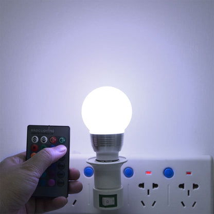 3W RGB LED Bulb 16 Color Magic Night Lamp Dimmable Stage Light with 24-keys Remote Control, E27 3W