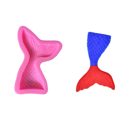 Mini-Meerjungfrauenschwanz-Flüssigsilikonform, Fondant-Backform, Klein (Rosa) 15–95, Groß (Rosa) 15–94, Klein (Grau) 15–95, Groß (Grau) 15–94