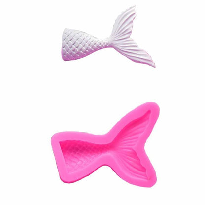 Mini-Meerjungfrauenschwanz-Flüssigsilikonform, Fondant-Backform, Klein (Rosa) 15–95, Groß (Rosa) 15–94, Klein (Grau) 15–95, Groß (Grau) 15–94
