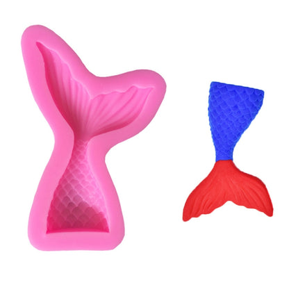 Mini-Meerjungfrauenschwanz-Flüssigsilikonform, Fondant-Backform, Klein (Rosa) 15–95, Groß (Rosa) 15–94, Klein (Grau) 15–95, Groß (Grau) 15–94
