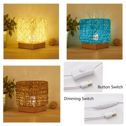 USB Square Sepak Takraw Table Lamp Bedroom Bedside Decorative Light, Spec:, Button Switch+Base, Dimming Switch+Base