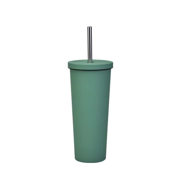 700ml Large Capacity Double Stainless Steel Straw Cup Vacuum Outdoor 304 Insulation Cup Car Water Cup, Khaki, Cinnabar Orange, Lilac Purple, Pink, Glazed Green, Moss Green, Dark Gray, Indigo, Ink Black, Gray Green, Light Pink, Green White, Lake Blue