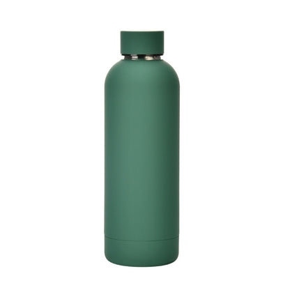 Stainless Steel Outdoor Matte Water Bottle Portable Sports Water Cup Rubber Paint Insulation Cup, Moss Green, Light Pink, Smoky Pink, Cinnabar Orange, Green White, Khaki, Ink Black, Lake Blue, Gray Green, Lilac Purple, Indigo, Gray