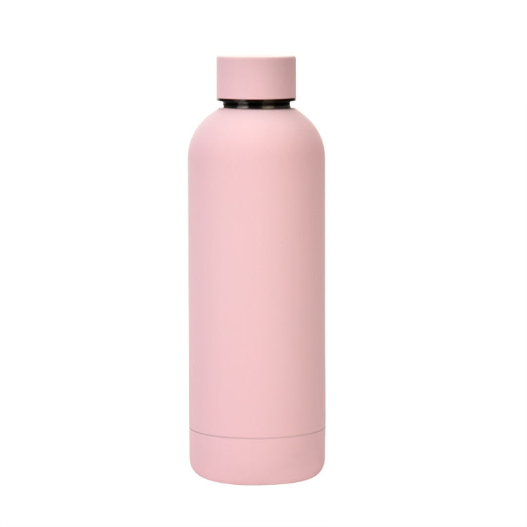Stainless Steel Outdoor Matte Water Bottle Portable Sports Water Cup Rubber Paint Insulation Cup, Moss Green, Light Pink, Smoky Pink, Cinnabar Orange, Green White, Khaki, Ink Black, Lake Blue, Gray Green, Lilac Purple, Indigo, Gray