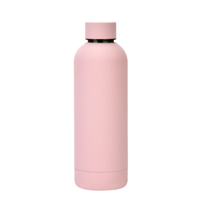Stainless Steel Outdoor Matte Water Bottle Portable Sports Water Cup Rubber Paint Insulation Cup, Moss Green, Light Pink, Smoky Pink, Cinnabar Orange, Green White, Khaki, Ink Black, Lake Blue, Gray Green, Lilac Purple, Indigo, Gray