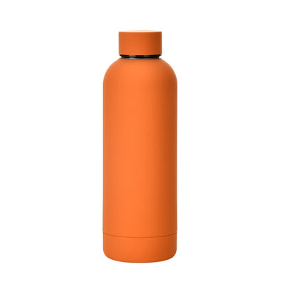 Stainless Steel Outdoor Matte Water Bottle Portable Sports Water Cup Rubber Paint Insulation Cup, Moss Green, Light Pink, Smoky Pink, Cinnabar Orange, Green White, Khaki, Ink Black, Lake Blue, Gray Green, Lilac Purple, Indigo, Gray
