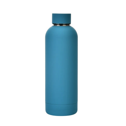 Stainless Steel Outdoor Matte Water Bottle Portable Sports Water Cup Rubber Paint Insulation Cup, Moss Green, Light Pink, Smoky Pink, Cinnabar Orange, Green White, Khaki, Ink Black, Lake Blue, Gray Green, Lilac Purple, Indigo, Gray