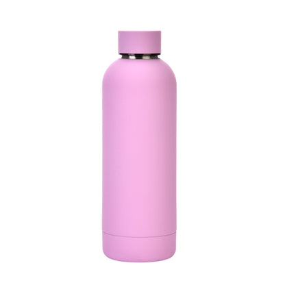 Stainless Steel Outdoor Matte Water Bottle Portable Sports Water Cup Rubber Paint Insulation Cup, Moss Green, Light Pink, Smoky Pink, Cinnabar Orange, Green White, Khaki, Ink Black, Lake Blue, Gray Green, Lilac Purple, Indigo, Gray