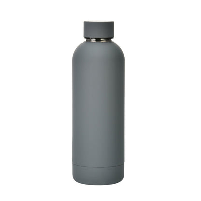 Stainless Steel Outdoor Matte Water Bottle Portable Sports Water Cup Rubber Paint Insulation Cup, Moss Green, Light Pink, Smoky Pink, Cinnabar Orange, Green White, Khaki, Ink Black, Lake Blue, Gray Green, Lilac Purple, Indigo, Gray