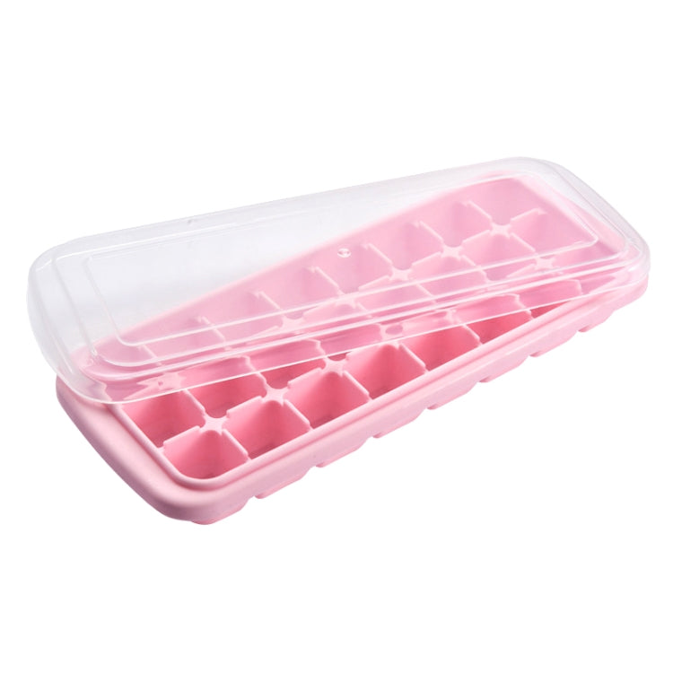 Kreative 24-Gitter-Silikon-Eiswürfelschale für Zuhause, große Eiswürfelform, Eisbox mit Deckel, Hellrosa, Himmelblau, Mintgrün