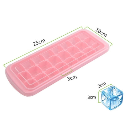 Kreative 24-Gitter-Silikon-Eiswürfelschale für Zuhause, große Eiswürfelform, Eisbox mit Deckel, Hellrosa, Himmelblau, Mintgrün