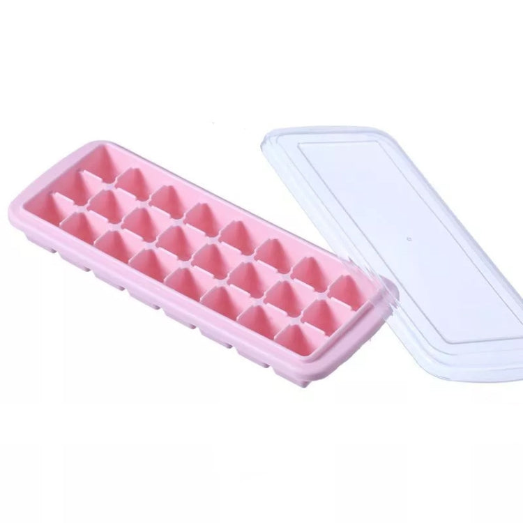Kreative 24-Gitter-Silikon-Eiswürfelschale für Zuhause, große Eiswürfelform, Eisbox mit Deckel, Hellrosa, Himmelblau, Mintgrün
