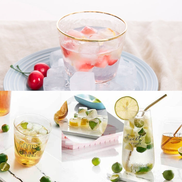 Kreative 24-Gitter-Silikon-Eiswürfelschale für Zuhause, große Eiswürfelform, Eisbox mit Deckel, Hellrosa, Himmelblau, Mintgrün