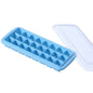 Kreative 24-Gitter-Silikon-Eiswürfelschale für Zuhause, große Eiswürfelform, Eisbox mit Deckel, Hellrosa, Himmelblau, Mintgrün