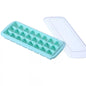 Kreative 24-Gitter-Silikon-Eiswürfelschale für Zuhause, große Eiswürfelform, Eisbox mit Deckel, Hellrosa, Himmelblau, Mintgrün