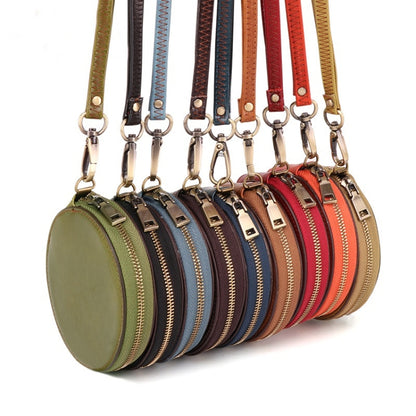 K058 Retro Cute Round Coin Storage Bag Casual Clutch