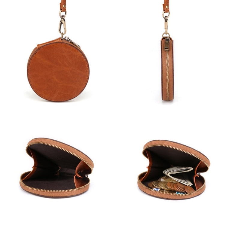 K058 Retro Cute Round Coin Storage Bag Casual Clutch