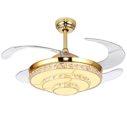Invisible Crystal Fan LED Chandelier Home Living Room Bedroom Variable Frequency Ceiling Fan Light with Remote Control, 42 inch 115 Three Colors 36W, 42 inch 116 Three Colors 36W, 42 inch 114 Three Colors 36W, 42 inch 112 Three Colors 36W              ...