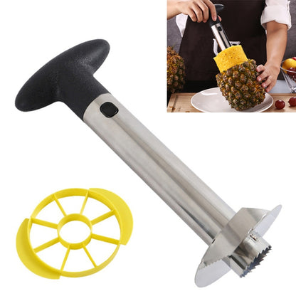 2 PCS Stainless Steel Pineapple Peeler Slicers Fruit Cutter Kitchen Tools, Pineapple Corer Slicer (Black handle), Pineapple Corer Slicer (Yellow handle)