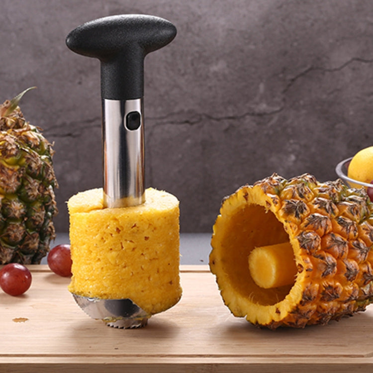 2 PCS Stainless Steel Pineapple Peeler Slicers Fruit Cutter Kitchen Tools, Pineapple Corer Slicer (Black handle), Pineapple Corer Slicer (Yellow handle)