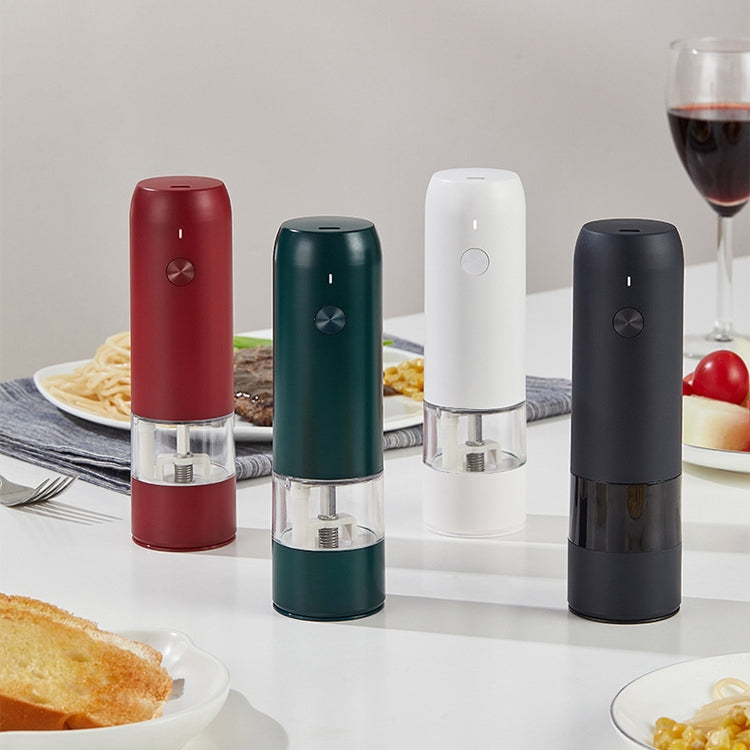 BY800 Electric Black Pepper Grinder Charge-Type Pepper Sea Salt Seasoning Grinder, Black, White, Agate Red, Emerald