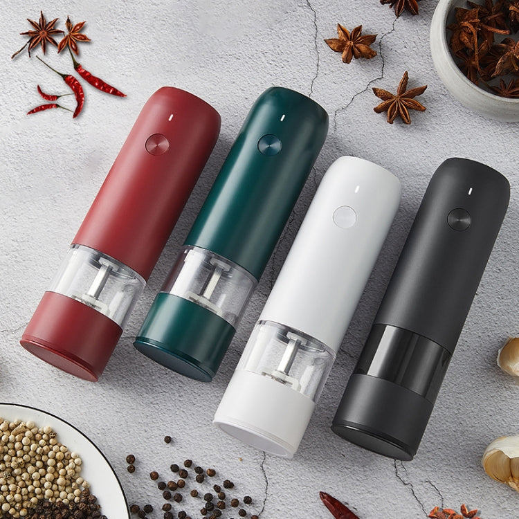 BY800 Electric Black Pepper Grinder Charge-Type Pepper Sea Salt Seasoning Grinder, Black, White, Agate Red, Emerald