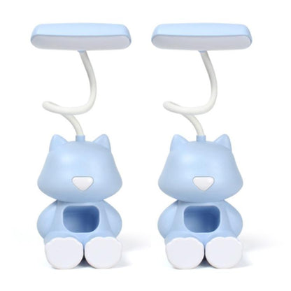 2 PCS FY6601 Cartoon Stifthalter Leseschreibtischlampe LED Augenschutz Schlafsaal Studentenschlafzimmerlampe, Rosa, Blau, Grün