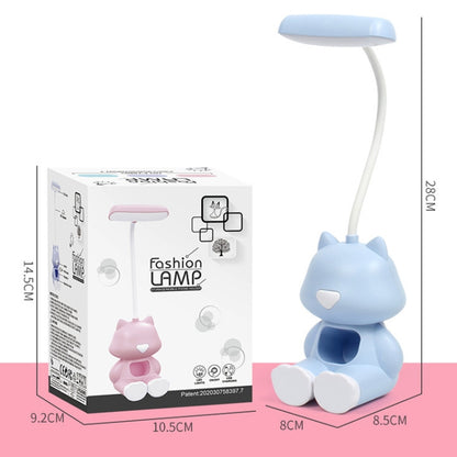 2 PCS FY6601 Cartoon Stifthalter Leseschreibtischlampe LED Augenschutz Schlafsaal Studentenschlafzimmerlampe, Rosa, Blau, Grün