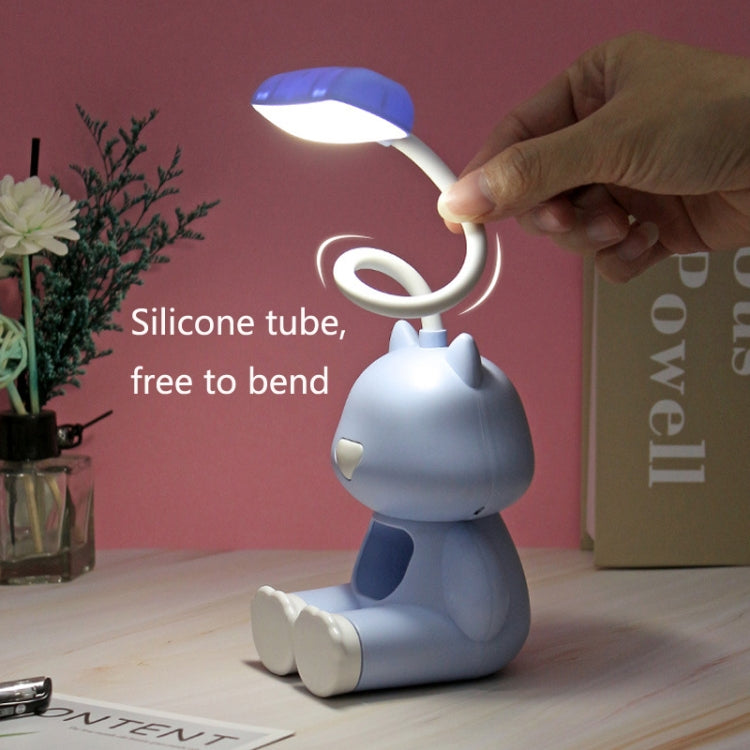 2 PCS FY6601 Cartoon Stifthalter Leseschreibtischlampe LED Augenschutz Schlafsaal Studentenschlafzimmerlampe, Rosa, Blau, Grün