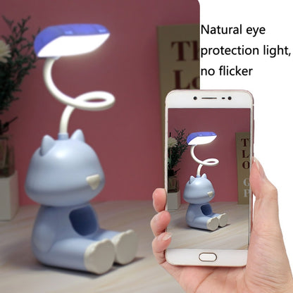 2 PCS FY6601 Cartoon Stifthalter Leseschreibtischlampe LED Augenschutz Schlafsaal Studentenschlafzimmerlampe, Rosa, Blau, Grün