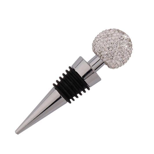 Rotweinverschluss mit Kristallkugel, Diamant, Zinklegierung, Metall, versiegelter Weinkorken, Weiß, Rosa, Dunkelrot, Schwarz, Hellschwarz, AB, Seeblau
