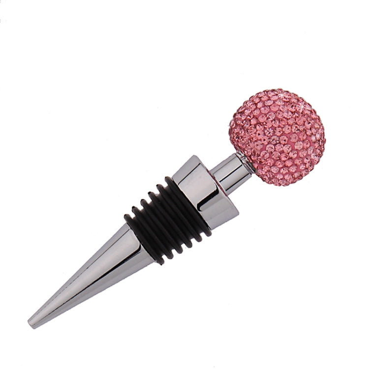 Rotweinverschluss mit Kristallkugel, Diamant, Zinklegierung, Metall, versiegelter Weinkorken, Weiß, Rosa, Dunkelrot, Schwarz, Hellschwarz, AB, Seeblau