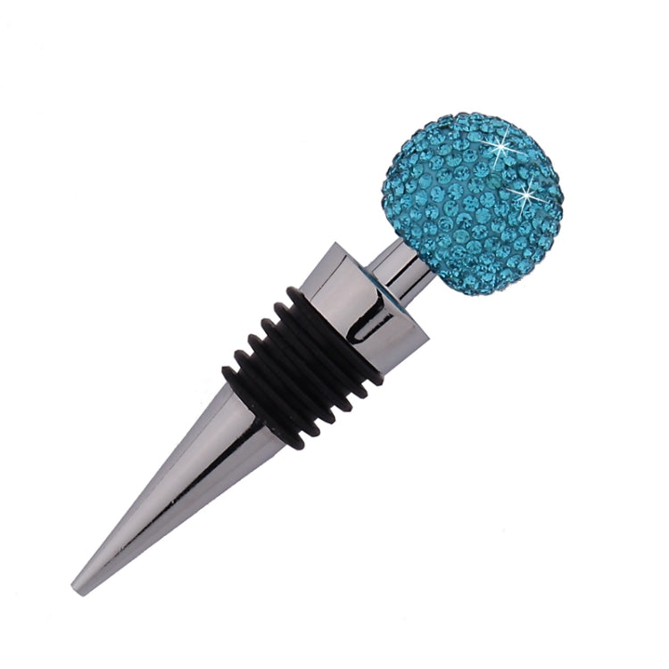 Rotweinverschluss mit Kristallkugel, Diamant, Zinklegierung, Metall, versiegelter Weinkorken, Weiß, Rosa, Dunkelrot, Schwarz, Hellschwarz, AB, Seeblau