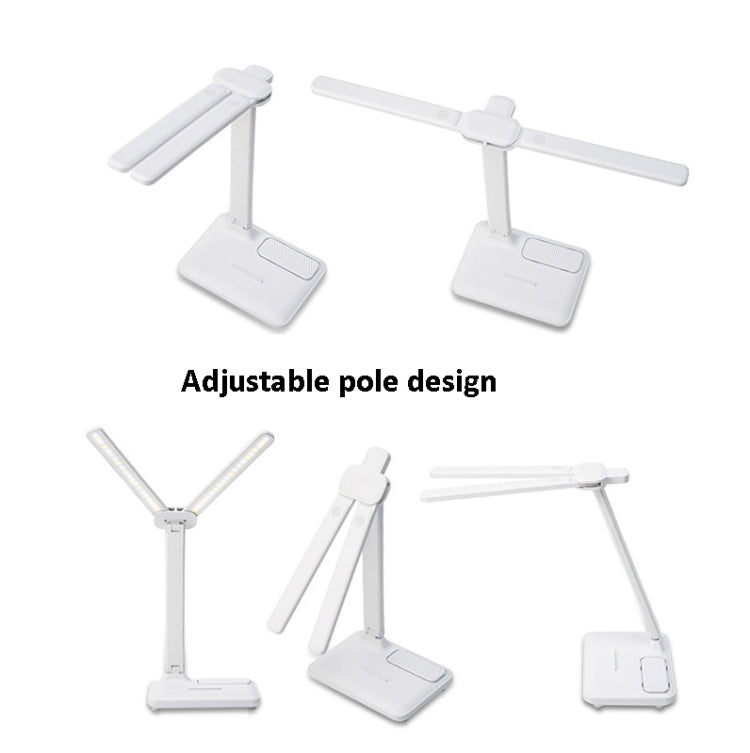 LED-Schreibtischlampe mit Doppelkopfbeleuchtung und Ladefunktion, Stil:, Plug-in-Version + Kabel, wiederaufladbar 3600 mAh + Kabel, wiederaufladbar 4000 mAh + Kabel