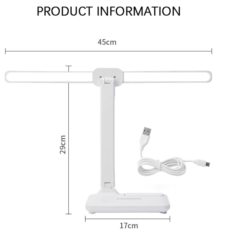 LED-Schreibtischlampe mit Doppelkopfbeleuchtung und Ladefunktion, Stil:, Plug-in-Version + Kabel, wiederaufladbar 3600 mAh + Kabel, wiederaufladbar 4000 mAh + Kabel