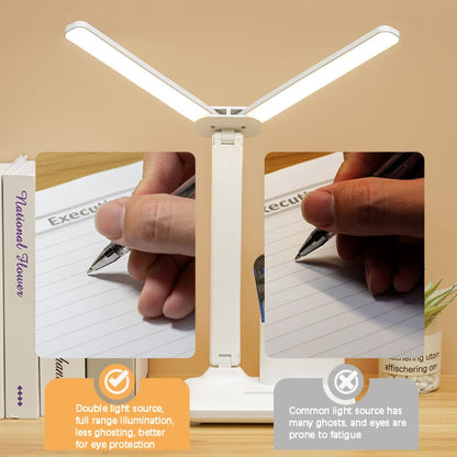 LED-Schreibtischlampe mit Doppelkopfbeleuchtung und Ladefunktion, Stil:, Plug-in-Version + Kabel, wiederaufladbar 3600 mAh + Kabel, wiederaufladbar 4000 mAh + Kabel